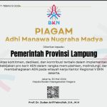 Pemprov Lampung Raih Penghargaan Adhi Manawa Nugraha Madya dari BKN